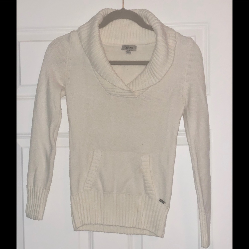 Guess Cream Long Sleeve Cowl Neck Sweater